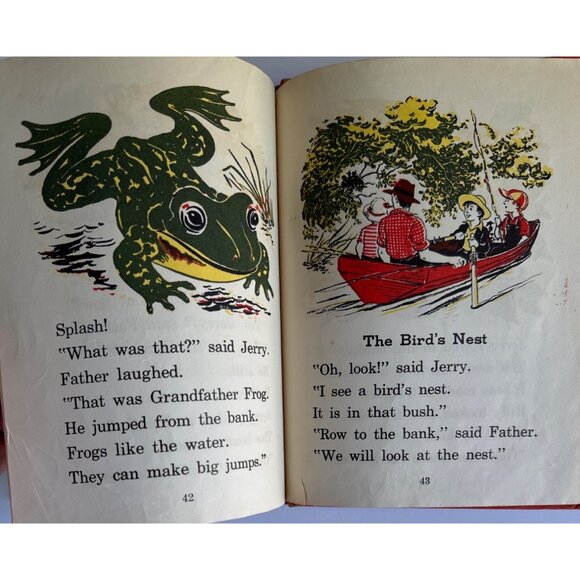 Jerry Goes Fishing 1942 School Book Florence Battle HC Illust Jack Merryweather - Picture 16 of 16